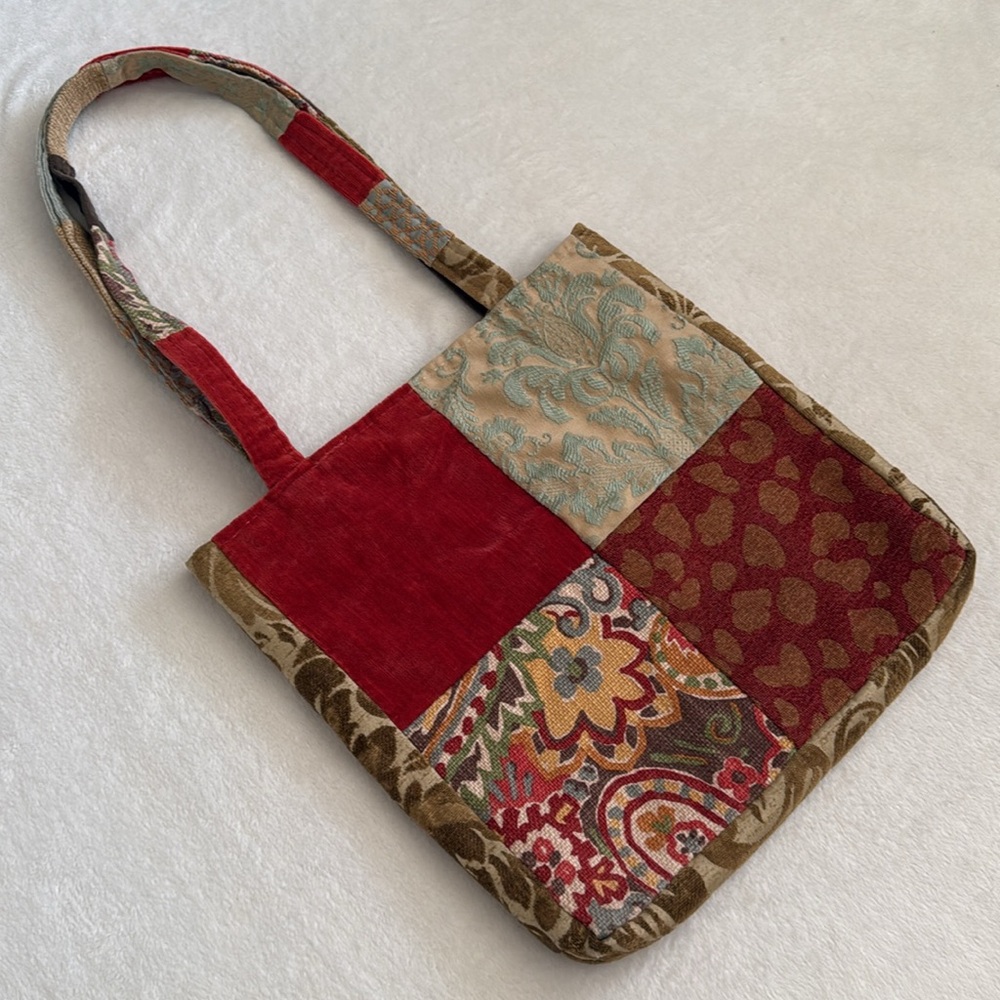 Patchwork Embroidered "A" Quilted Multicolor Boho… - image 8